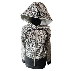 lululemon athletica Black and White Patterned Bomber Jacket